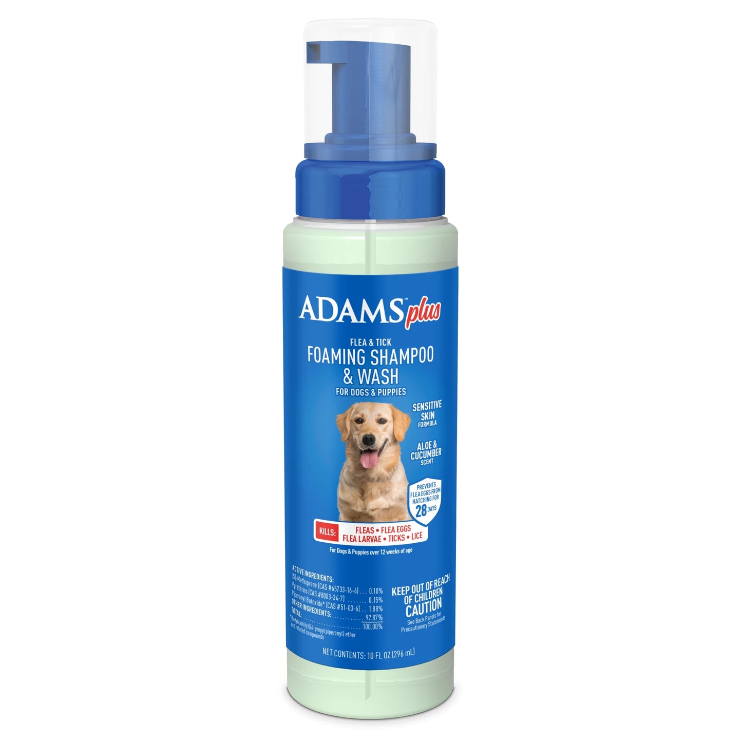 (2 Pack) plus Flea & Tick Foaming Shampoo & Wash for Dogs & Puppies over 12 Weeks, Sensitive Skin Flea Treatment, 10 Oz