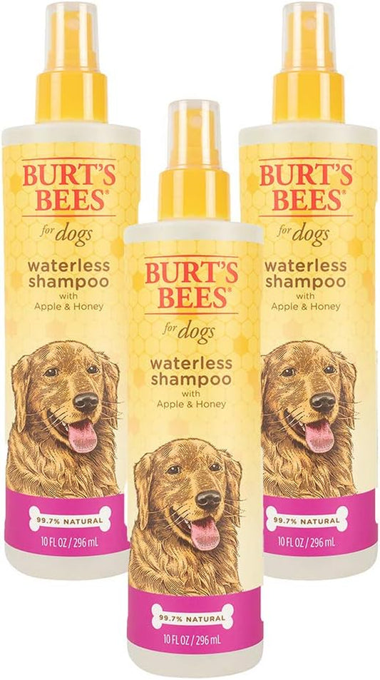 for Dogs Natural Waterless Shampoo Spray for Dogs | Made with Apple and Honey | Quick & Easy Way to Bathe Your Dog | Sulfate & Paraben Free, Made in USA | 10 Oz - 3 Pack