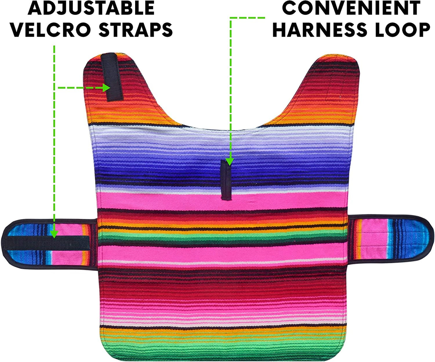 Dog Clothes - Handmade Dog Poncho from Authentic Mexican Blanket by  (Pink, Large)