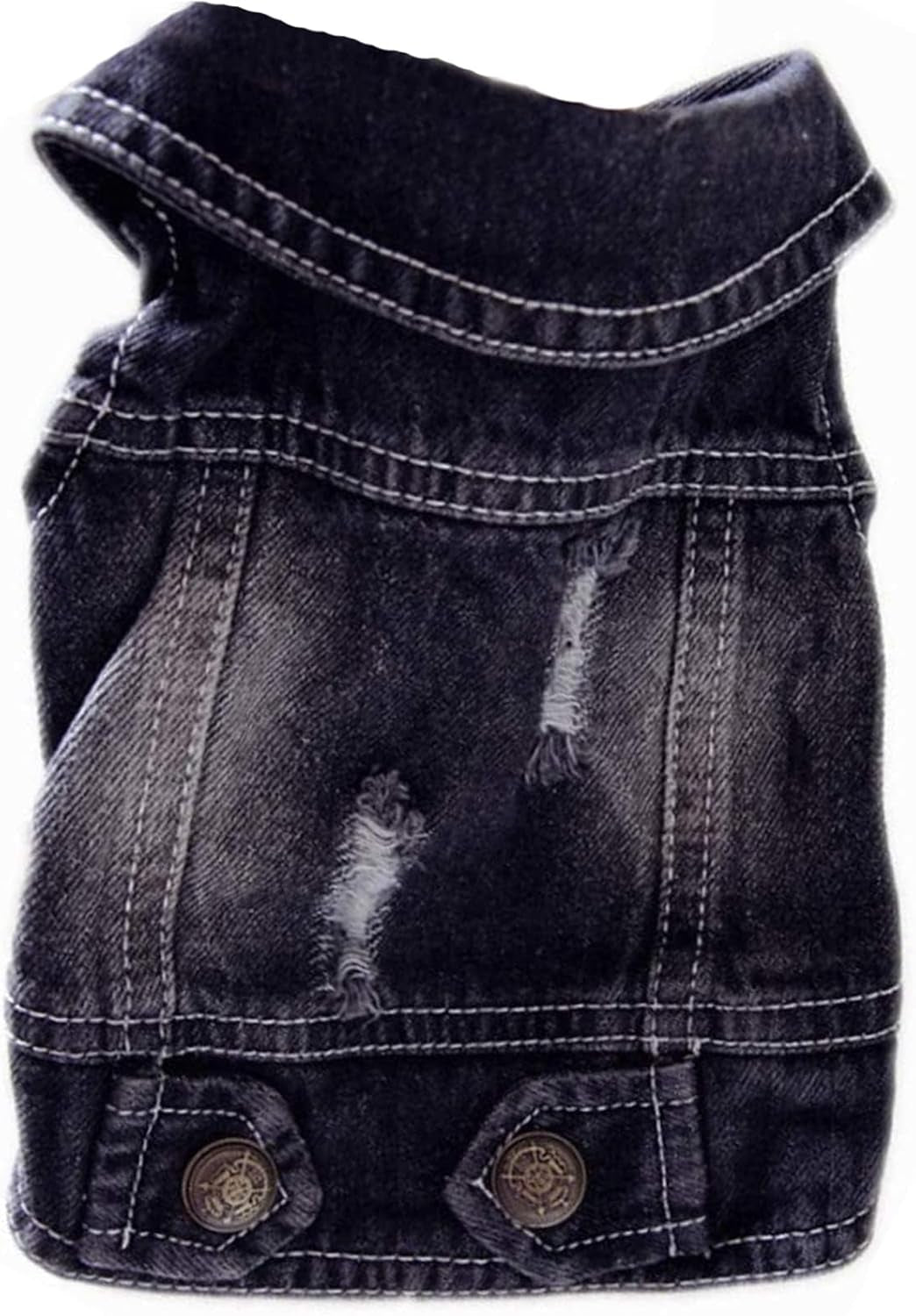 Pet Vests Dog Denim Jacket Hoodies Puppy Jacket for Small Medium Dogs (XS, Black)