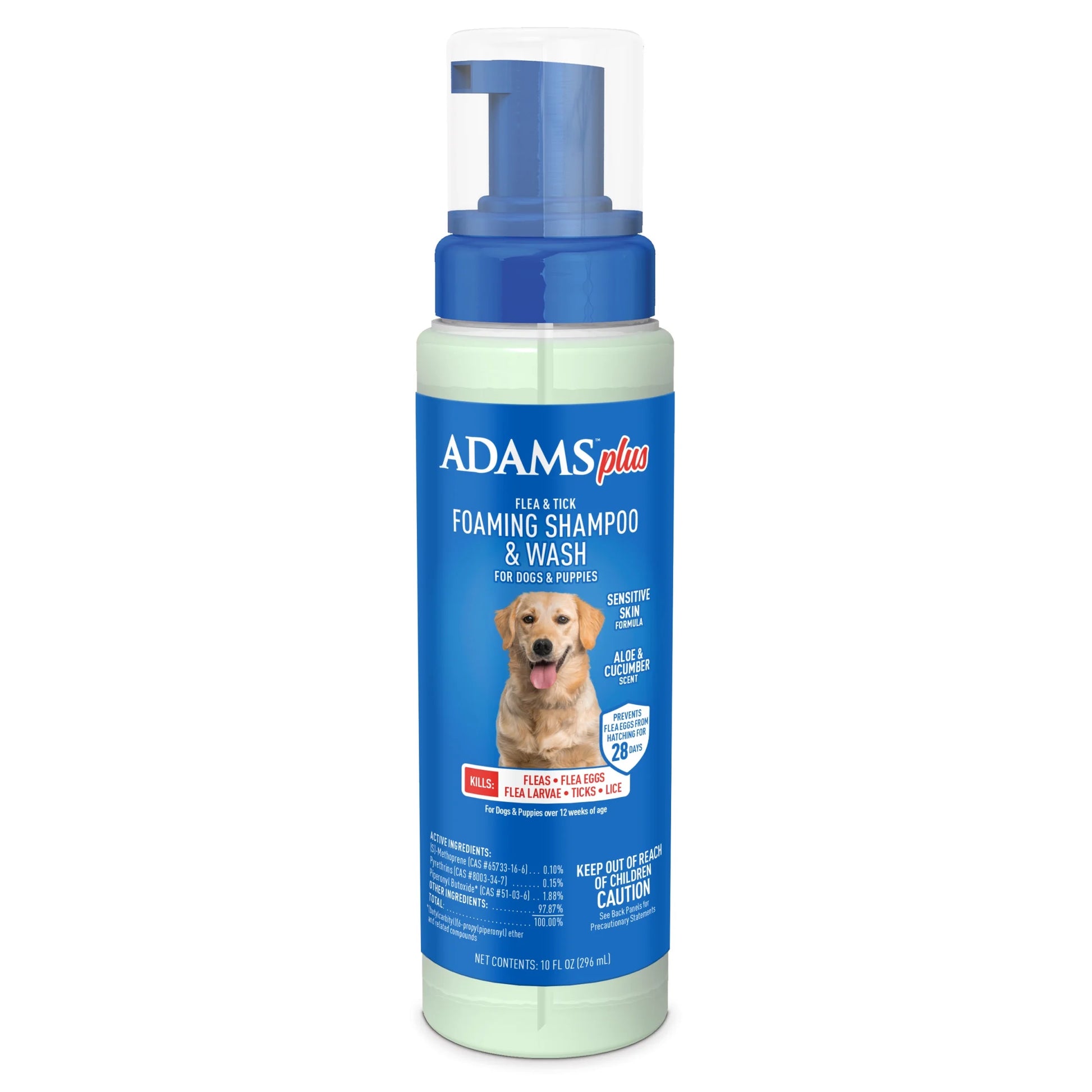 (2 Pack)  plus Flea & Tick Foaming Shampoo & Wash for Dogs & Puppies over 12 Weeks, Sensitive Skin Flea Treatment, 10 Oz