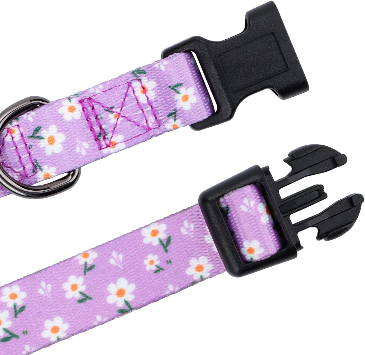 Charming Daisy Floral Dog Collar for Small Pups - Adorn Your Furry Friend in Lavender