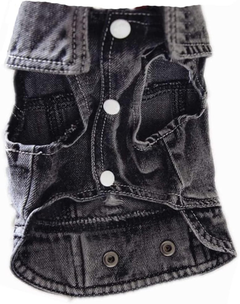 Pet Vests Dog Denim Jacket Hoodies Puppy Jacket for Small Medium Dogs (XS, Black)